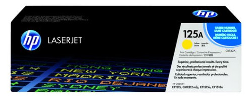 HP CB542A OEM Toner Cartridge, Yellow, For HP Printers, Standard Yield, 1400 Pages, 1/Carton