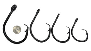 OUTDOORALPHAS - Black Commercial Forged Straight Circle Hooks 5pk