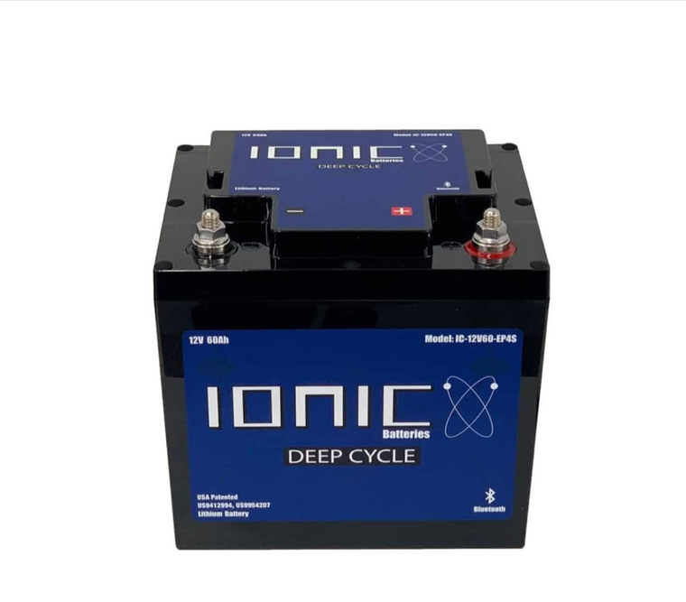IONIC LITHIUM - 12V 60Ah | LiFePO4 Deep Cycle Trolling Motor Battery + Bluetooth