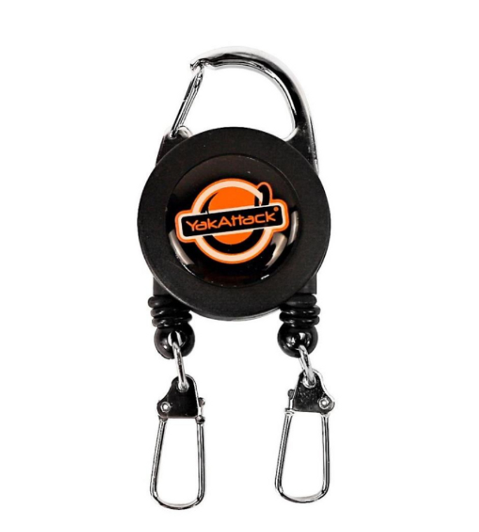 Yak Attack - Double Attachment Clip-on Retractor, Dual 18” Nylon Cord