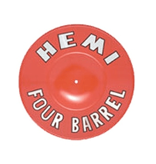 Dodge and Plymouth Air Cleaner Identification Plate Hemi 4-BBL - Orange