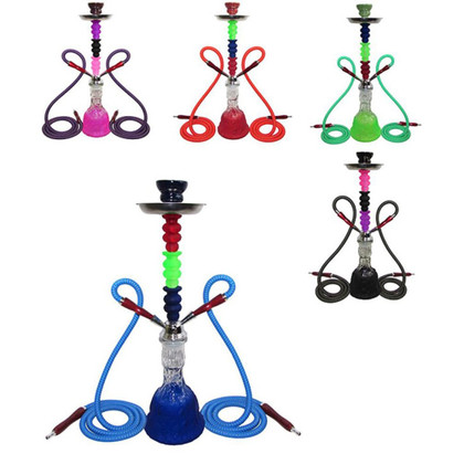 Zebra Smoke Rainbow 21.5 Inch Double Hose Hookah