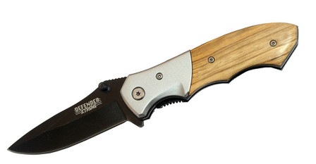 7.5 Carbon Steel Pocket Spring Assisted Knife Wood Handle