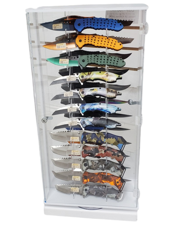 Knife Display, 2 Sided, Holds 24 Knives w/ LED Display