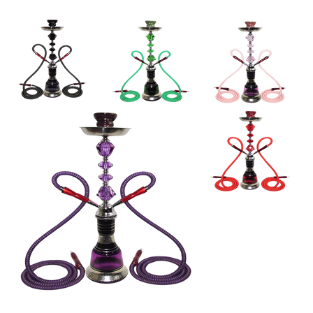 Zebra Smoke Flag Ship 20.5 Inch Double Hose Hookah