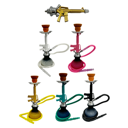 Zebra Smoke M16 Pumpkin Base 14 Inch Single Hose Hookah