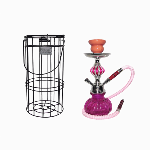 Zebra Smoke X4-1 Taj Mahal Pumpkin Base 11 Inch Single Hose Hookah With Cage