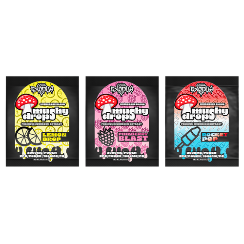 Exodus Mushy Drops Gummies Sachet, 2pk/2000mg*