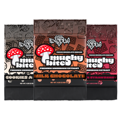 Exodus Mushy Bites Chocolate Square, 750mg*