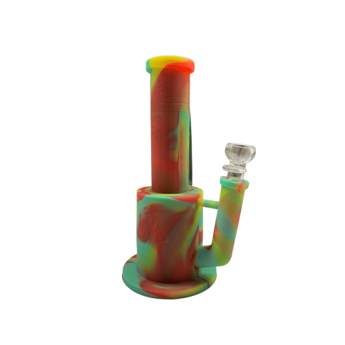 Silicone Wide Base Water Pipe with Embossed Designs
