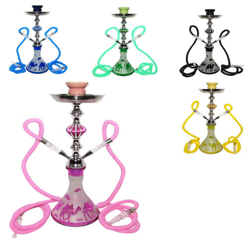 Zebra Smoke Camel 17 Inch Double Hose Hookah