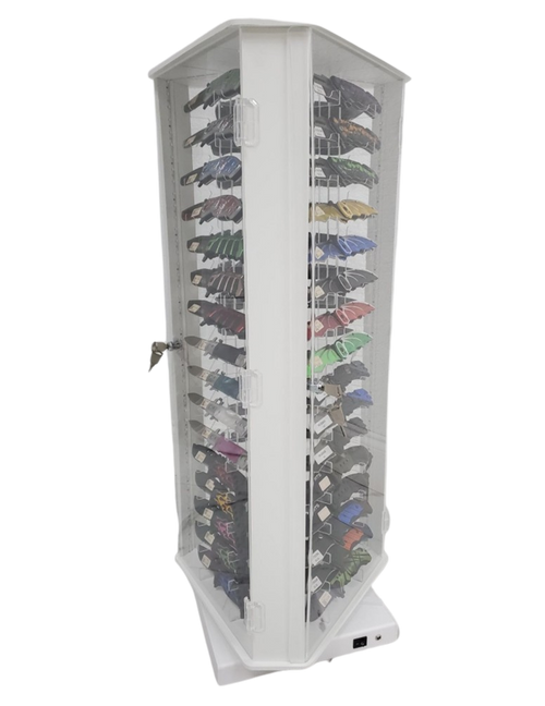 Knife Countertop Display, 3 Sided, Holds 48 Knives w/ LED Display