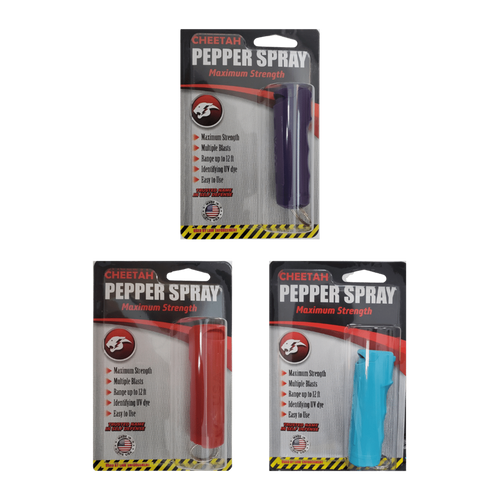 Cheetah Hard Shell Flip Top Keychain Pepper Spray
