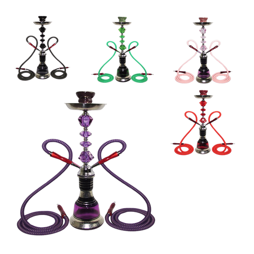 Zebra Smoke Flag Ship 20.5 Inch Double Hose Hookah