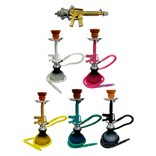Zebra Smoke M16 Pumpkin Base 14 Inch Single Hose Hookah
