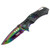Defender Xtreme 8.75" Spring Assisted Tactical Folding Knife 3CR13 Steel Rainbow