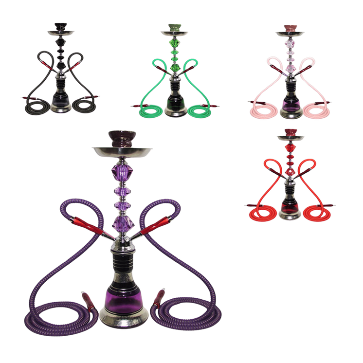 Zebra Smoke Flag Ship 20.5 Inch Double Hose Hookah