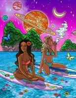 Metal Rolling Tray - Surfing Girls