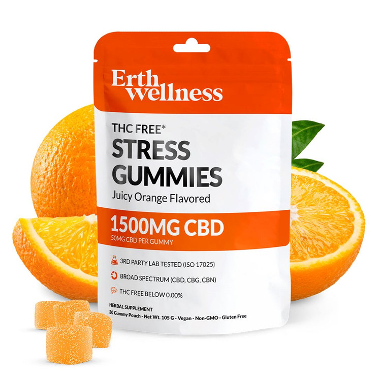 Erth Wellness CBD Stress Gummies, 1500mg