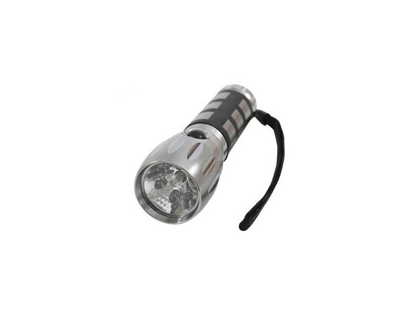 6 LED / 1 Standard Bulb Flashlight - Gun Metal