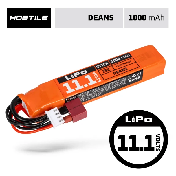 Hostile ENERGY - LiPo Battery 11.1V 1000mAh 15C Stick (Dean Connector)