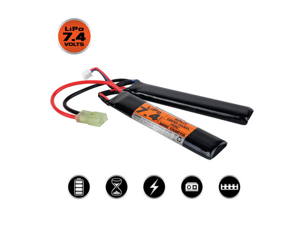 Valken Airsoft 7.4v 1300mAh 30C Split Battery Small Tamiya