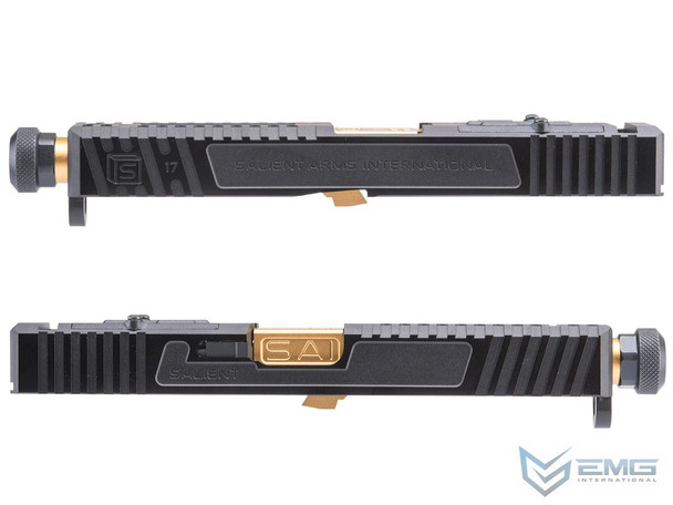 EMG / SAI Slide Kits for Elite Force GLOCK Series Gas Blowback Airsoft Pistols by G&P (Model: Tier One w/ RMR Cut / Black / GLOCK 17 Gen.3)