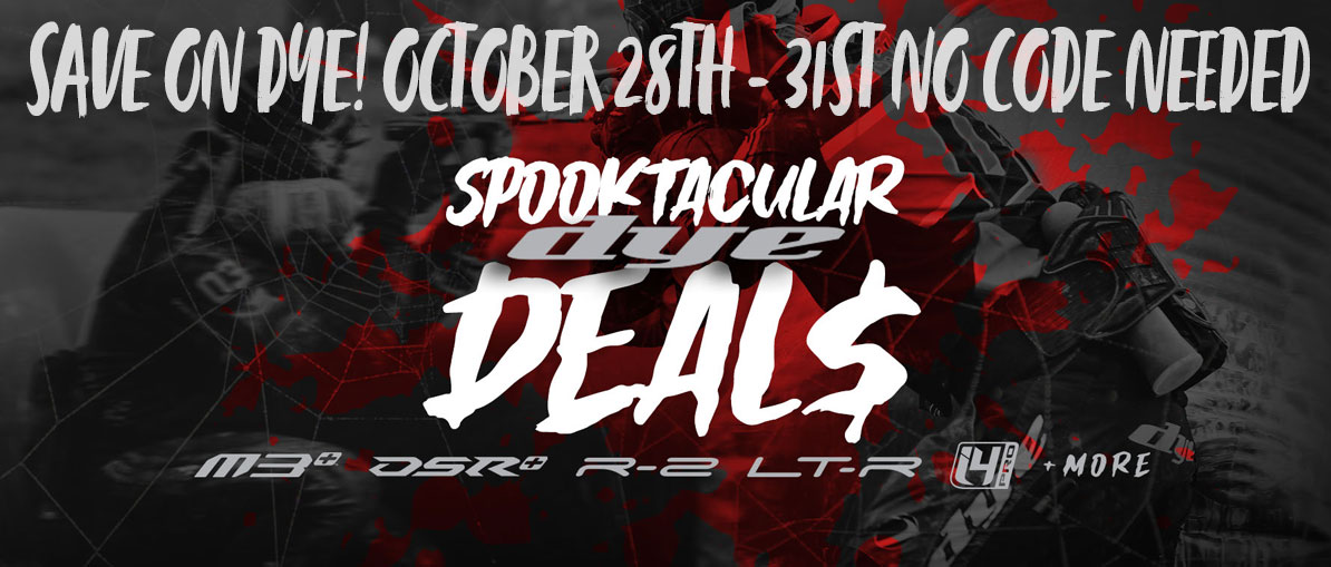 Spooky Sale Save on DYE Paintball all weekend! MR Paintball Gear Canada