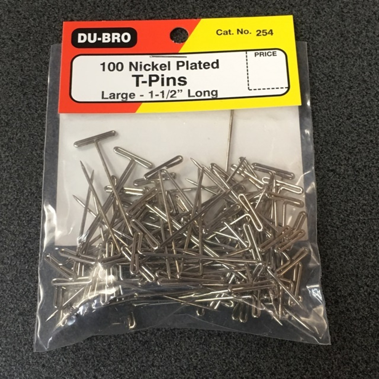 Nickel Plated T-Pins 1-1/2 Inch Long DUBRO254 - WIngs over the Downs Hobbies