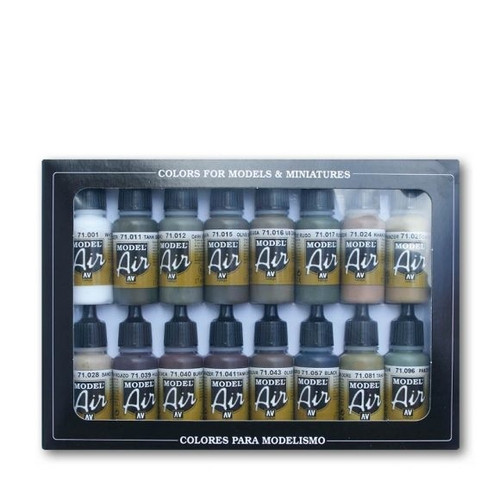 Model Air German/Allied WWII 16 Colour Acrylic Airbrush paint Set AV71190