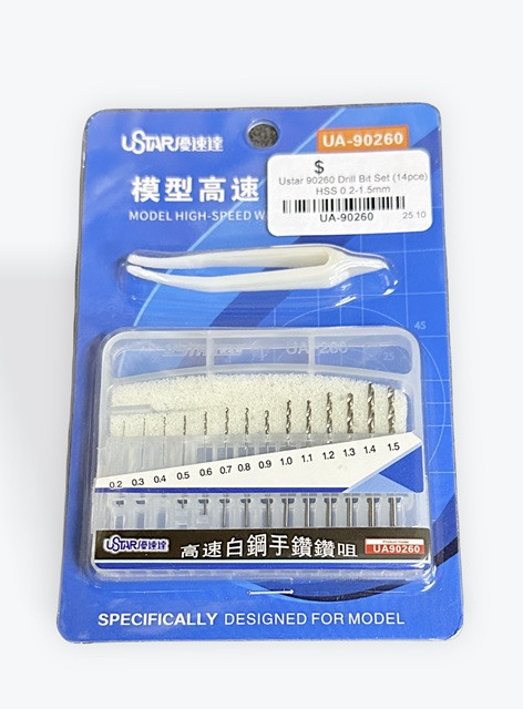 Drill Bit Set (14pce) HSS 0.2-1.5mm
