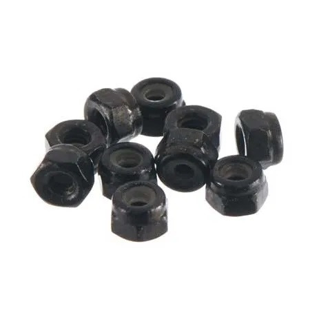 Nylon Locking Nut, 2mm, Black, 10 Pieces AX31147