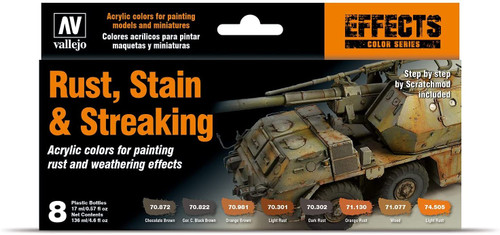Rust, Stain & Streaking Acrylic Paint Set (8x17ml) AV70183