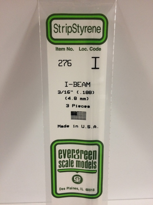 Styrene I-Beam 3/16" EG276