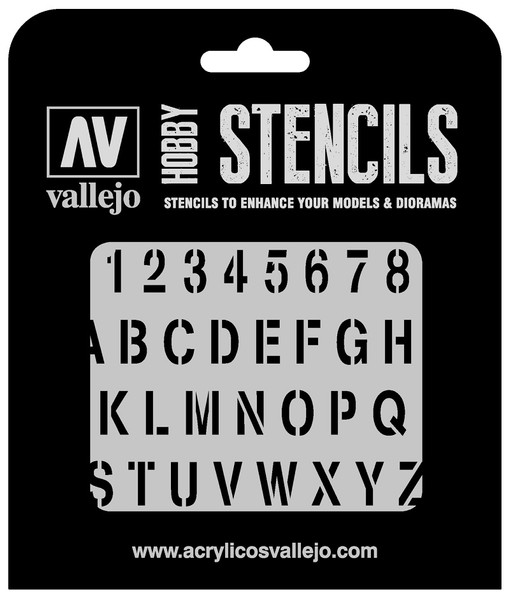 1/35 Alphabet Stamp Font Stencil AVST-LET002