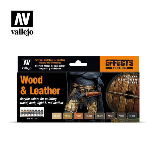 Model Color Wood & Leather Acrylic Paint Set (8x17ml) AV70182