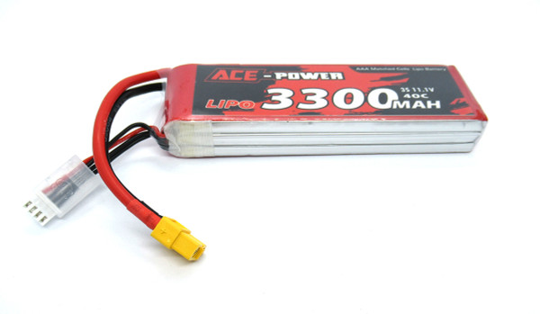 Ace Power 11.1V 3300mAh 40C 3S Soft Case LiPo Battery with XT60
