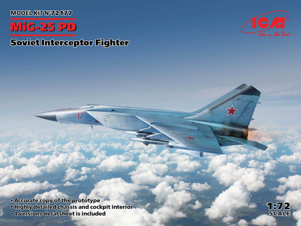 1/72 MiG-25PD Soviet Interceptor Fighter 72177
