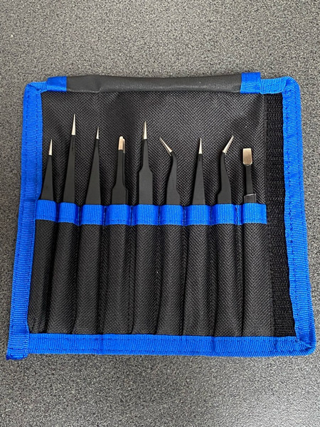 9 Piece Precision Tweezer Set with Bag 560302