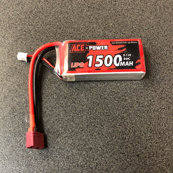 7.4V 1500 mAh SC 2S 40C with Deans ACE1500SC302SDEAN