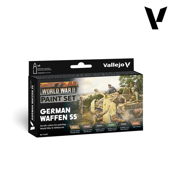 Model Color German Waffen SS WWII Acrylic Paint Set (6x18ml) AV70207