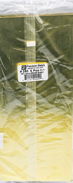 Brass Sheets .005 x 4" x 10" KS250