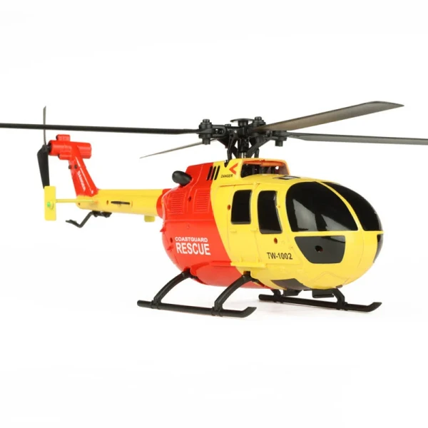 BO-105 Scale 250 Flybarless Helicopter with 6 Axis Stabilisation and Altitude Hold (Yellow/Red) TWST1002YR