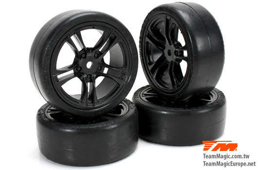1/10 Touring mounted rubber (4pce BLK) TM503329BK