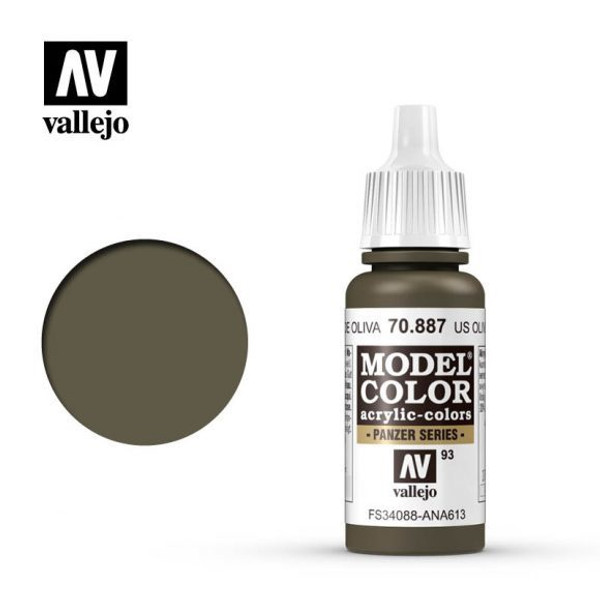 Model Color US Olive Drab Acrylic Paint 17ml AV70887