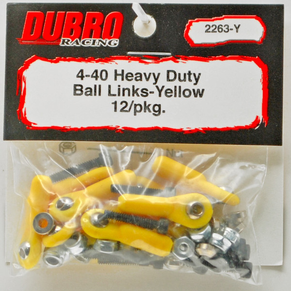 4-40 Heavy Duty Ball Links in Yellow DUBRO2263-Y