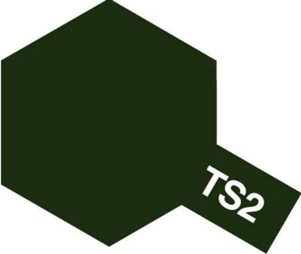 TS-2 Flat Dark Green Lacquer Spray for Plastics 100ml T85002 TS-2 Flat Dark Green Lacquer Spray for Plastics 100ml T85002