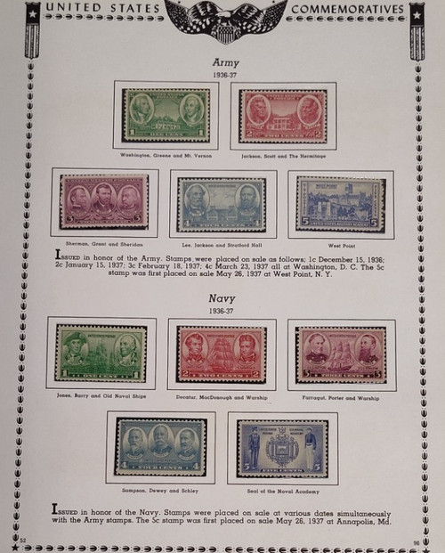 1936-37 Army/Navy US Stamps