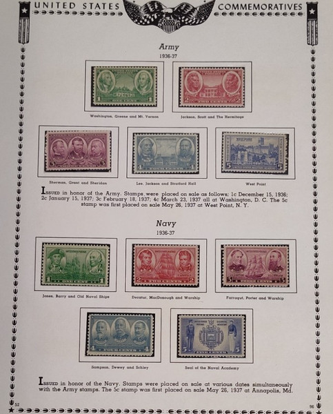 1936-37 Army/Navy US Stamps