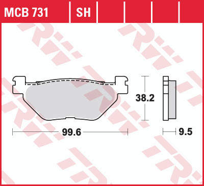 TRW Pastillas de Freno Trasero Yamaha XT1200Z Super Tenere / TDM900 / FJR1300 (MCB731)